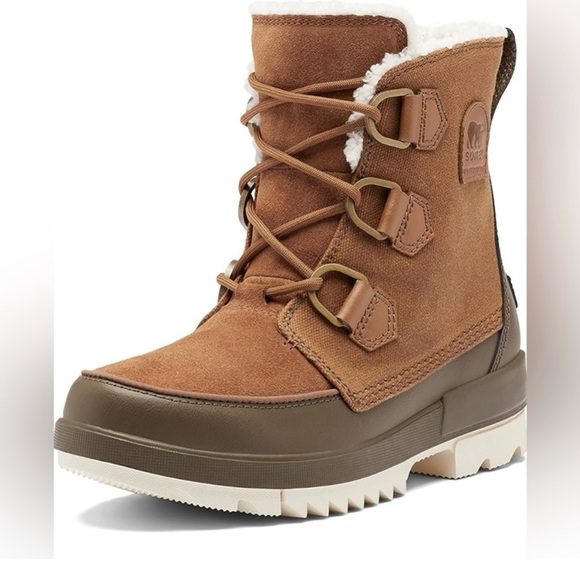 SOREL Tivoli IV Lug Sole Boots Tan/ Olive Green Size 8.5  Excellent condition. - Picture 7 of 12